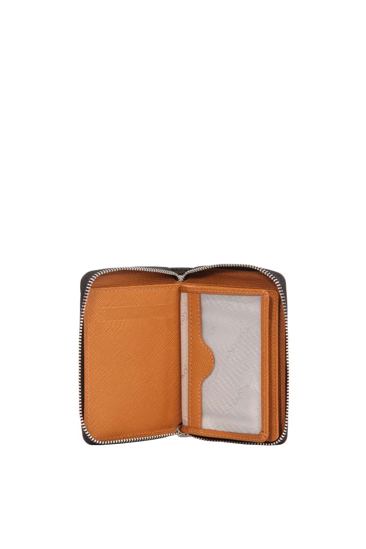Cengiz Pakel Unisex Hakiki Deri Cüzdan 13694-Siyah-Camel