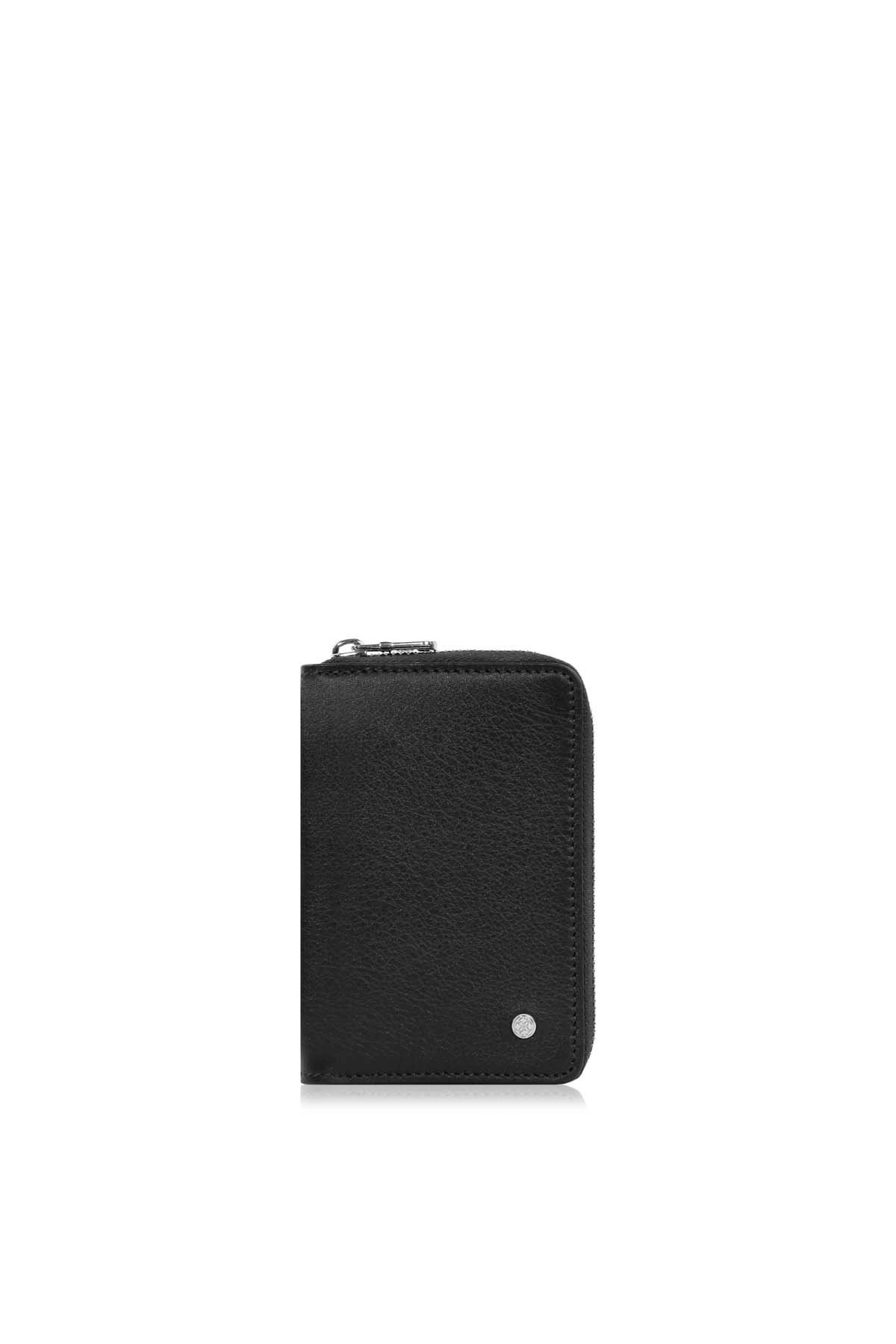 Cengiz Pakel Unisex Hakiki Deri Cüzdan 13694-Siyah-Bordo