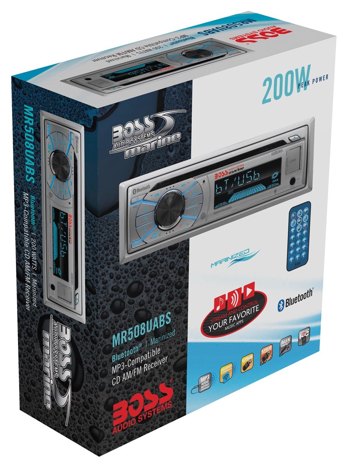 BOSS Audio Systems MR508UABW CD, USB, AUX Girişli Bluetoothlu Marin Teyp