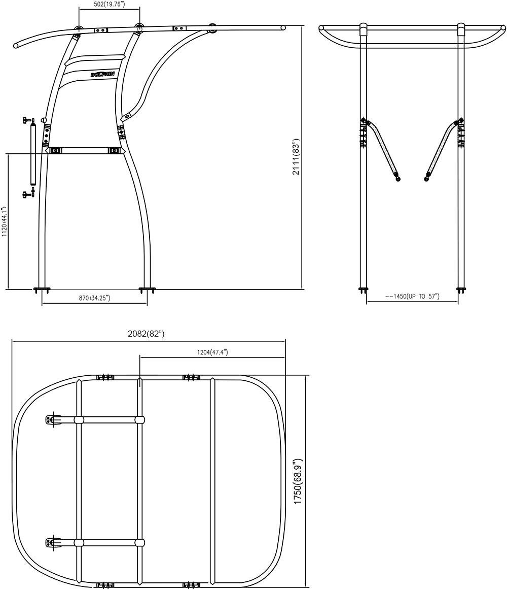 Dolphin Pro3 Extra Uzun T Top Anodized Gövde Siyah Güneşlik