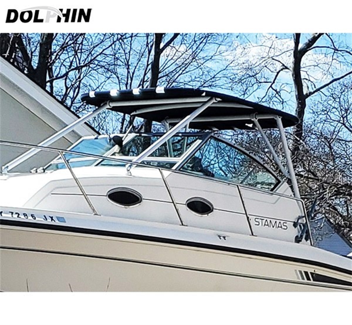 Dolphin Walk Around Boat T Top Anodized Gövde Siyah Güneşlik