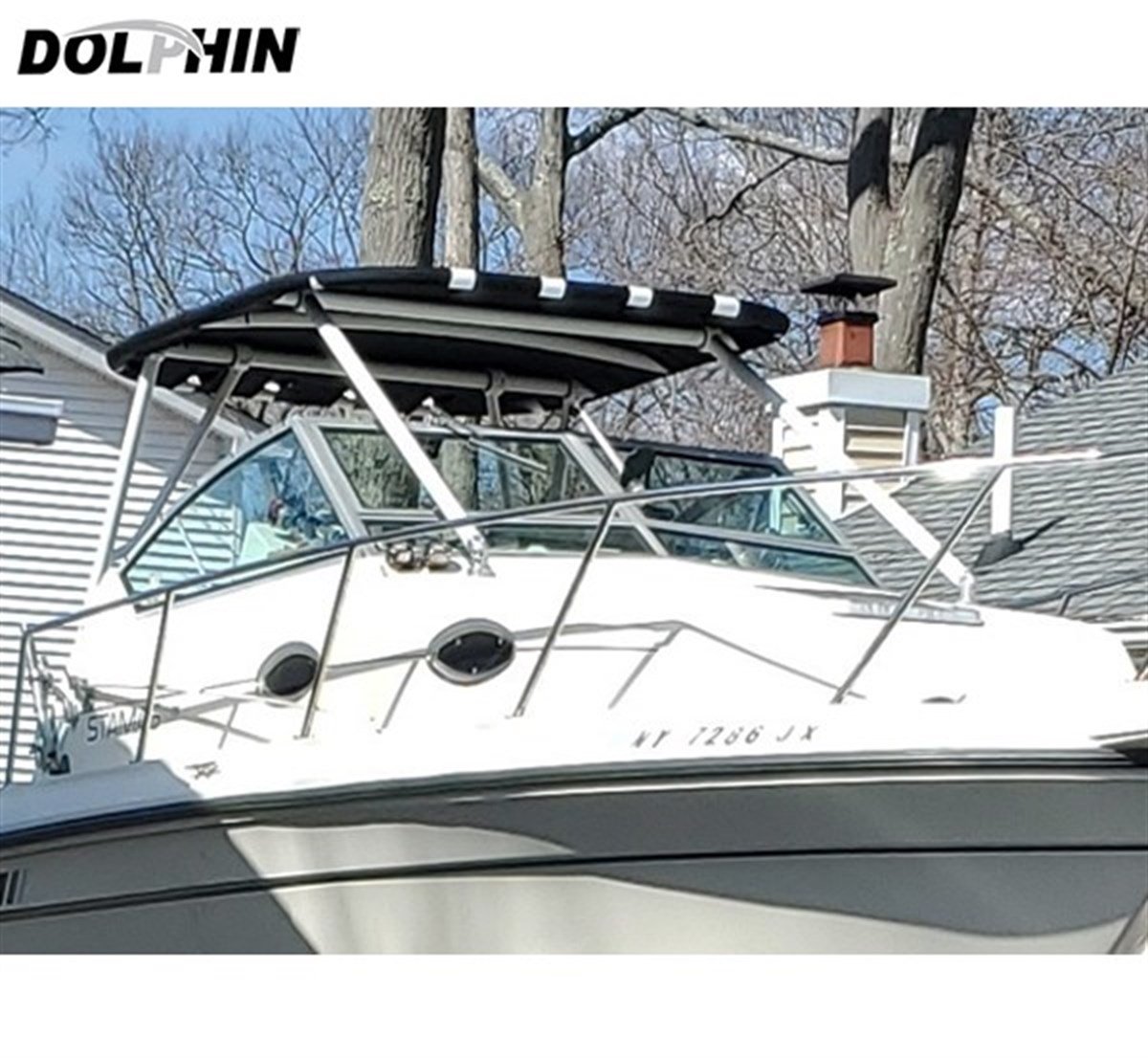 Dolphin Walk Around Boat T Top Anodized Gövde Siyah Güneşlik