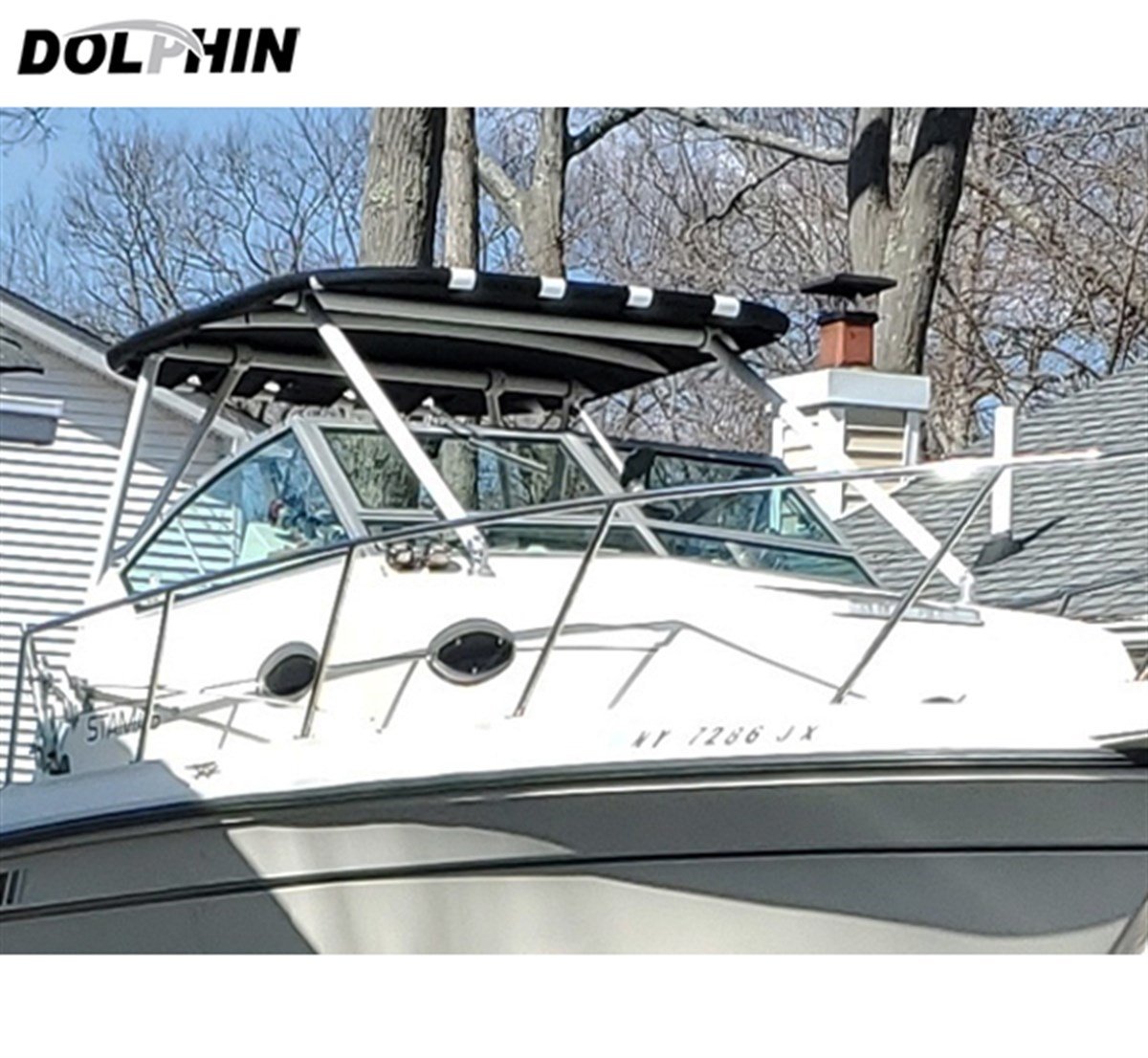 Dolphin Walk Around Boat T Top Anodized Gövde Siyah Güneşlik