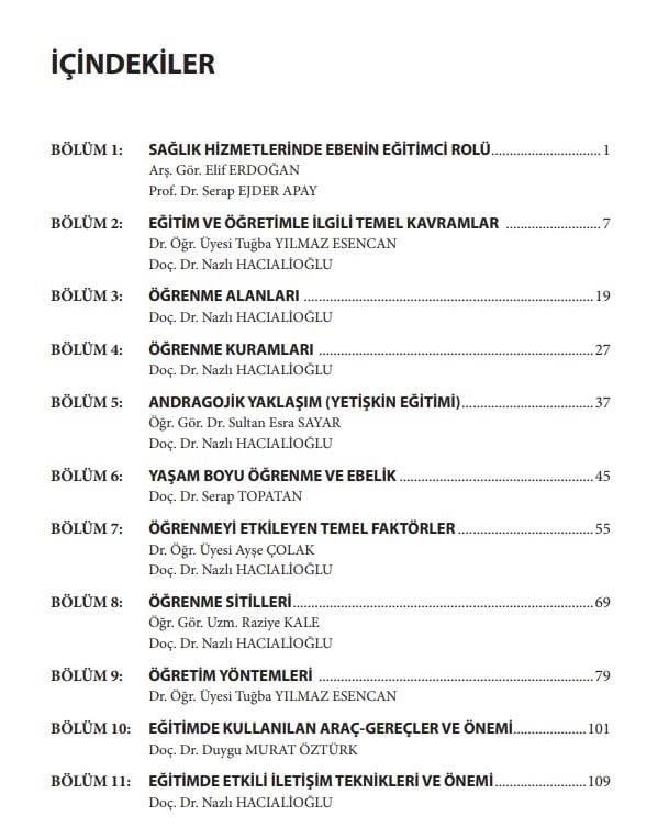 Ebelikte Öğretim Öğrenme ve Eğitim