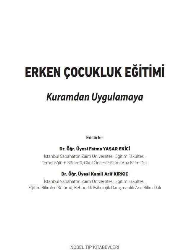 Erken Çocukluk Eğitimi Kuramdan Uygulamaya