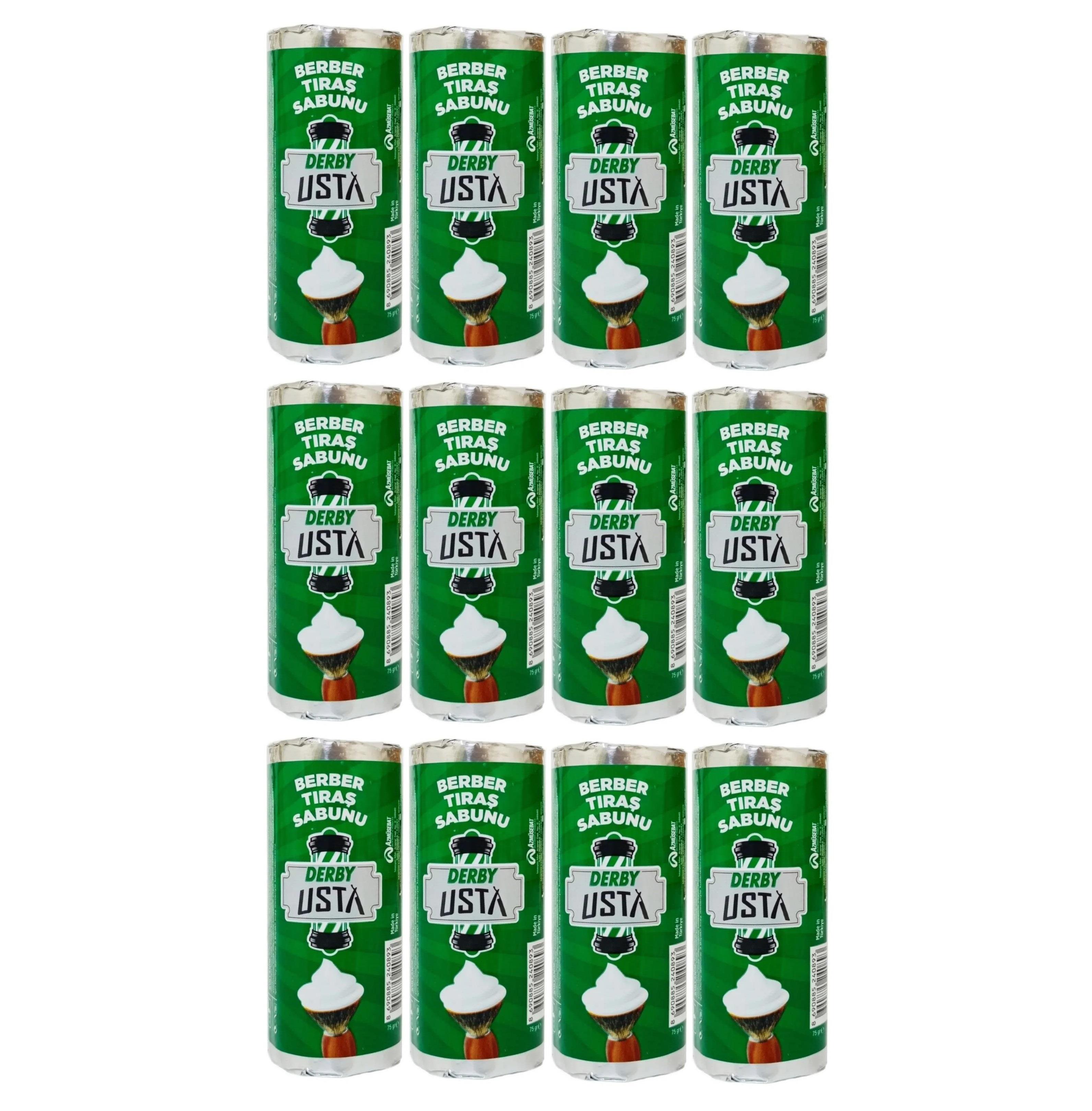 DERBY USTA TIRAŞ SABUNU ÇUBUK 75GR X 12 Lİ PAKET