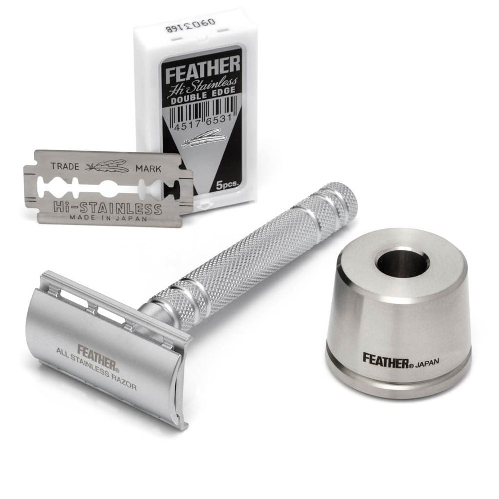 FEATHER AS-D2S ÇELİK ÇİFT KENAR TIRAŞ ALETİ (STANDLI)