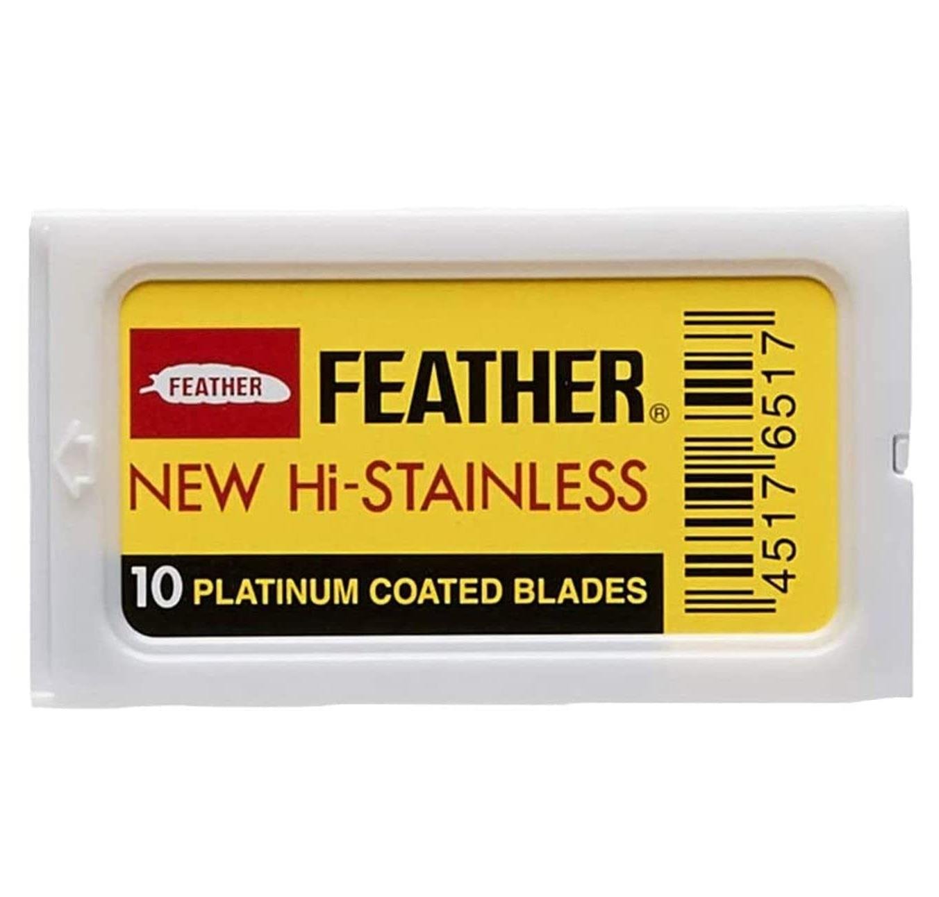 FEATHER HI-STAINLESS PLATINUM ÇİFT KENAR TIRAŞ JİLETİ 10LU PAKET