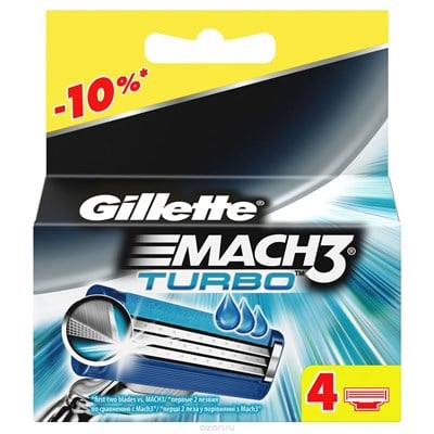 GILLETTE MACH3 TURBO TIRAŞ ALETİ KARTUŞU 4LÜ 