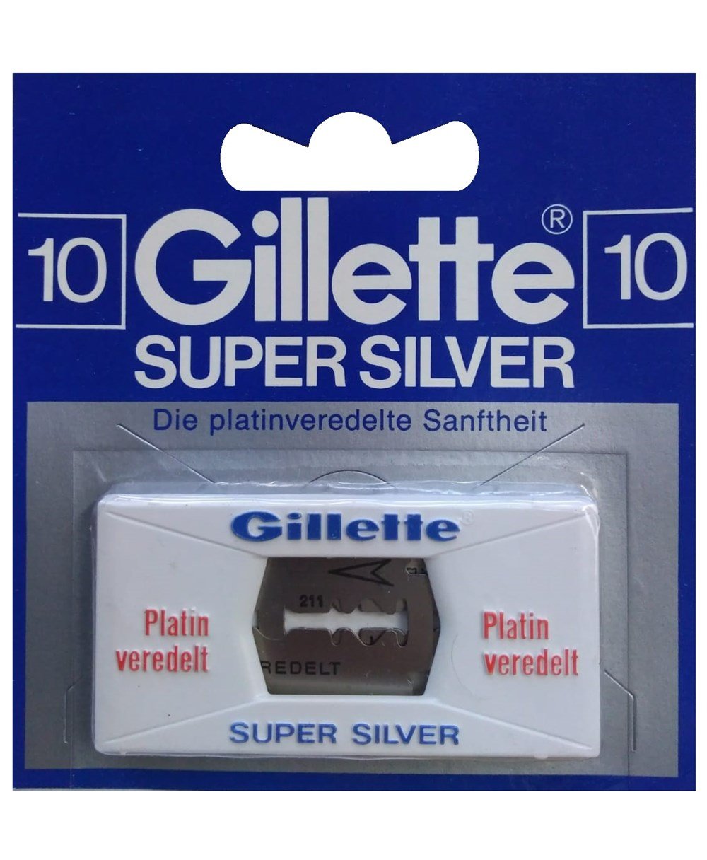 GILLETTE SUPER SILVER PLATIN ÇİFT KENAR TIRAŞ JİLETİ 10LU