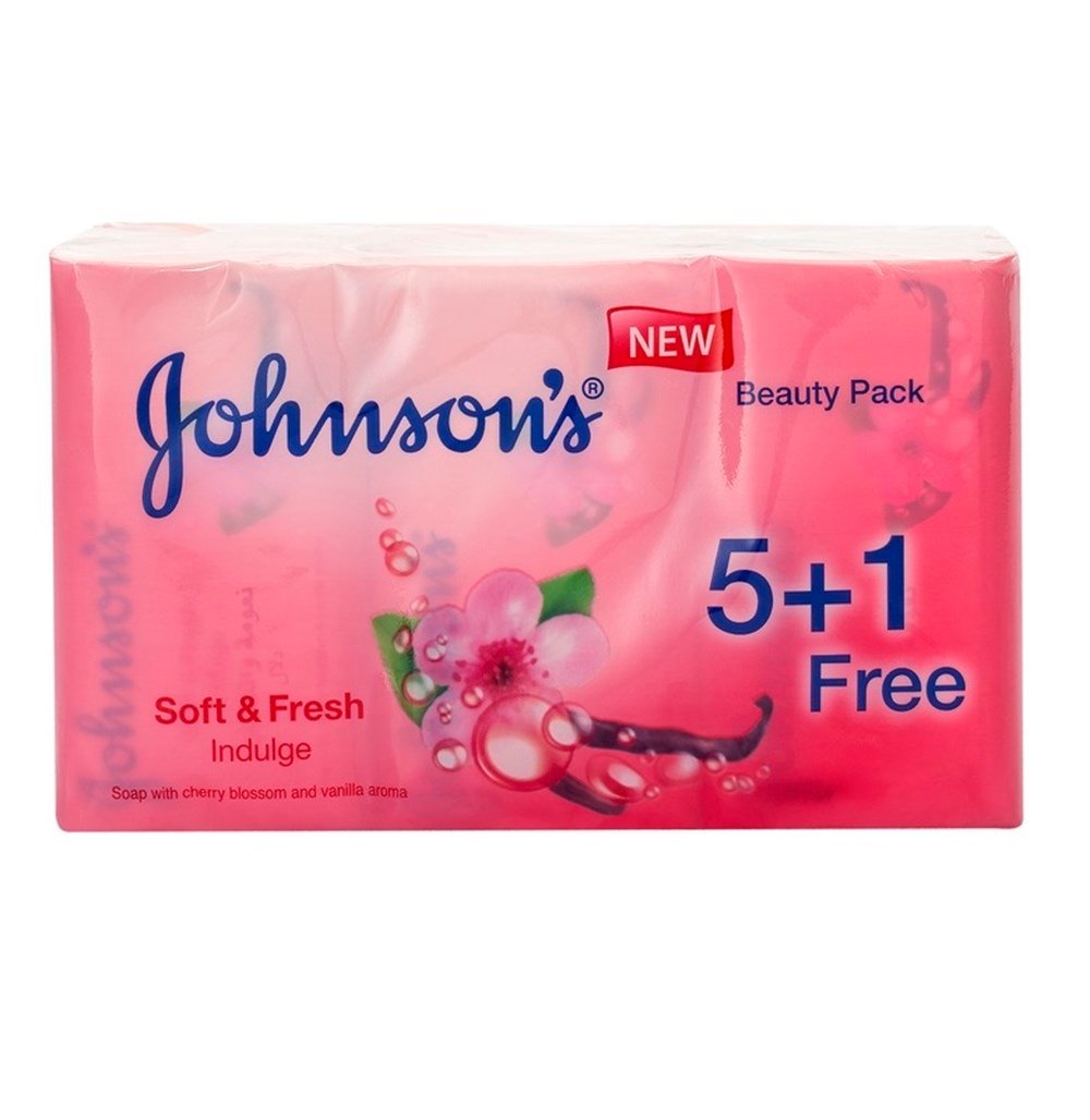JOHNSON'S SOFT & FRESH INDULGE KİRAZ ÇİÇEĞİ VE VANİLYA KOKULU BANYO SABUNU 6X125G