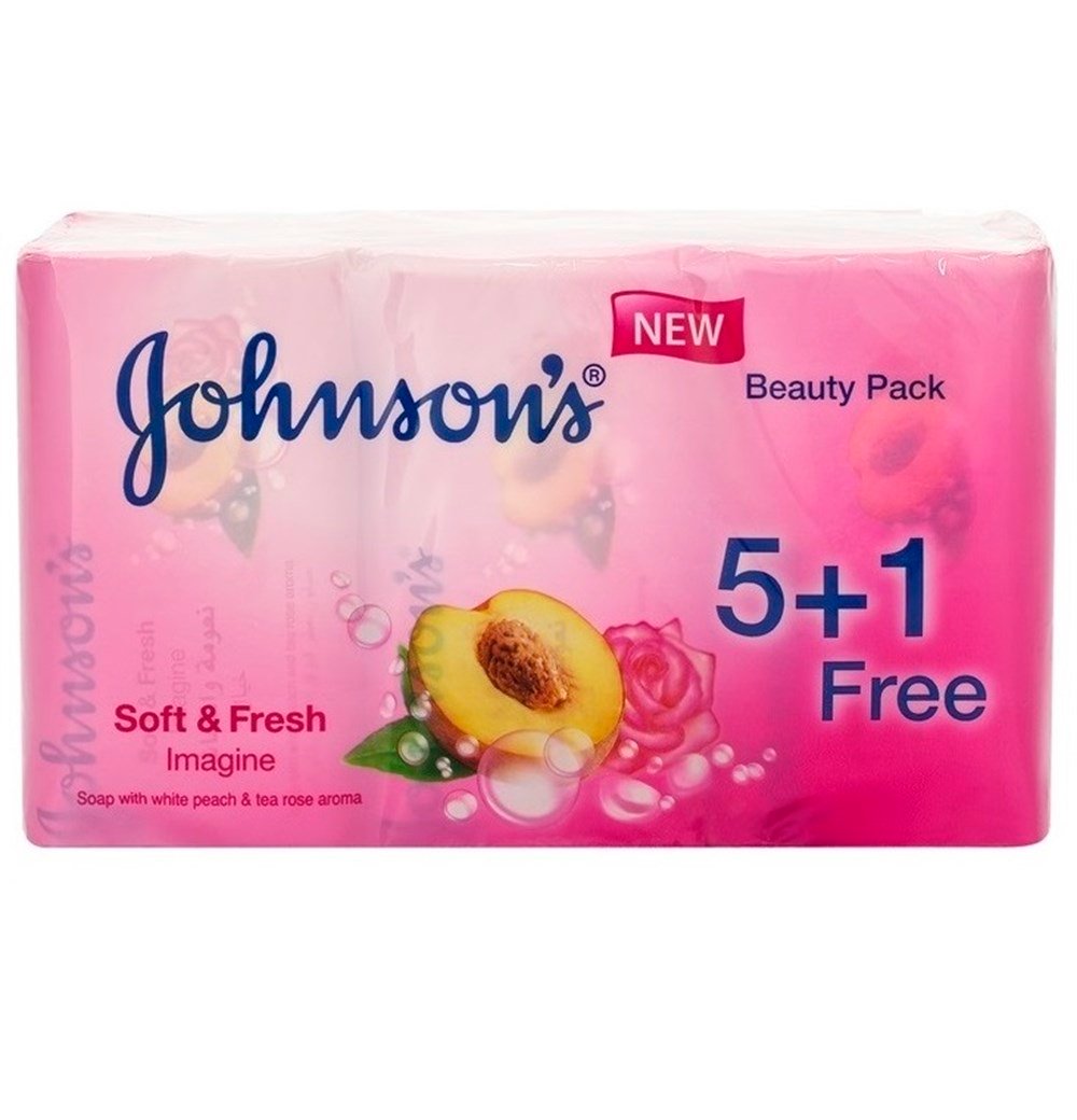 JOHNSON'S SOFT&FRESH IMAGINE ŞEFTALİ VE GÜL KOKULU BANYO SABUNU 6X125G