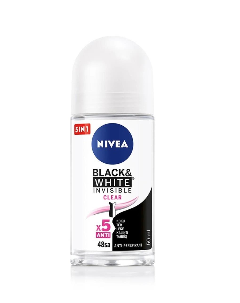 NIVEA BLACK&WHITE INVISIBLE CLEAR BAYAN ROLL-ON DEODORANT 50ML