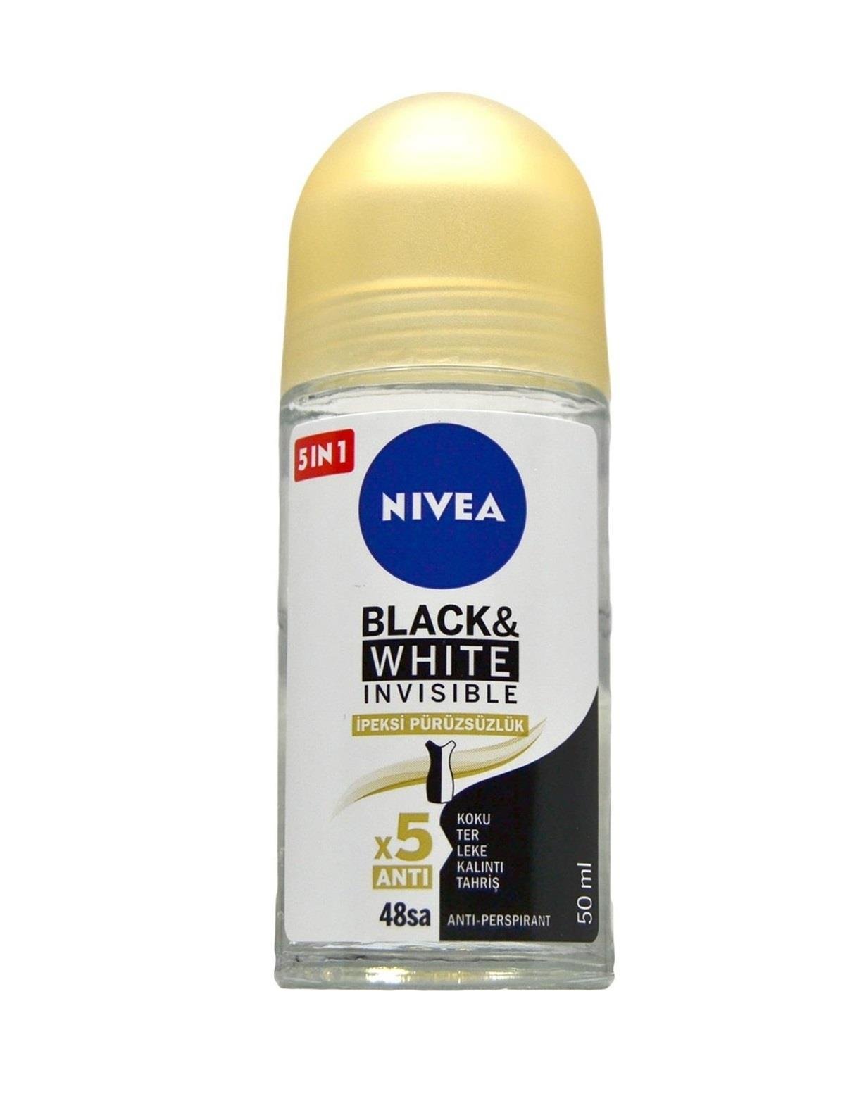 NIVEA BLACK&WHITE INVISIBLE İPEKSİ PÜRÜZSÜZLÜK BAYAN ROLL-ON DEODORANT 50ML