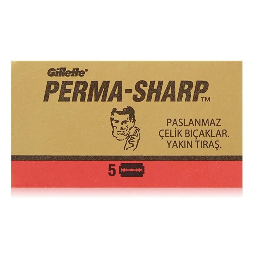 PERMA-SHARP SUPER STAINLESS ÇİFT KENAR TIRAŞ JİLETİ 5Li 
