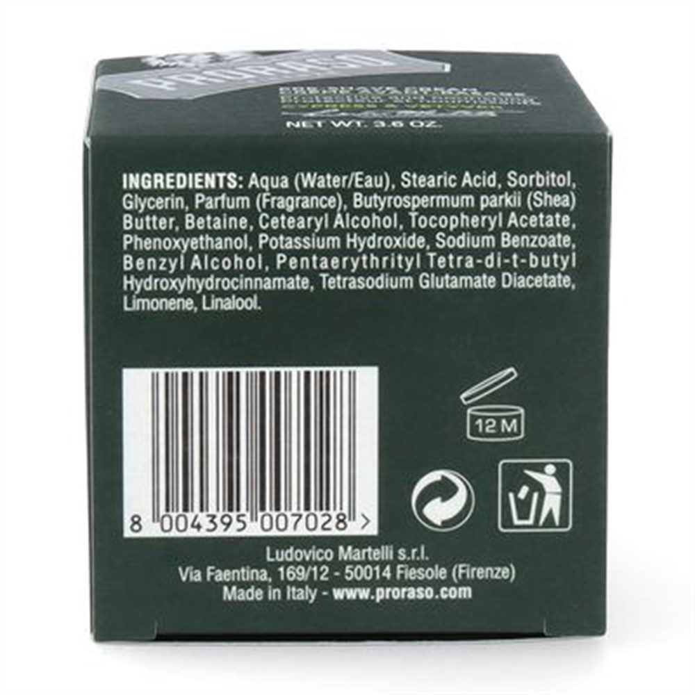 PRORASO TIRAŞ ÖNCESİ KREM 100ML CYPRESS&VETYVER