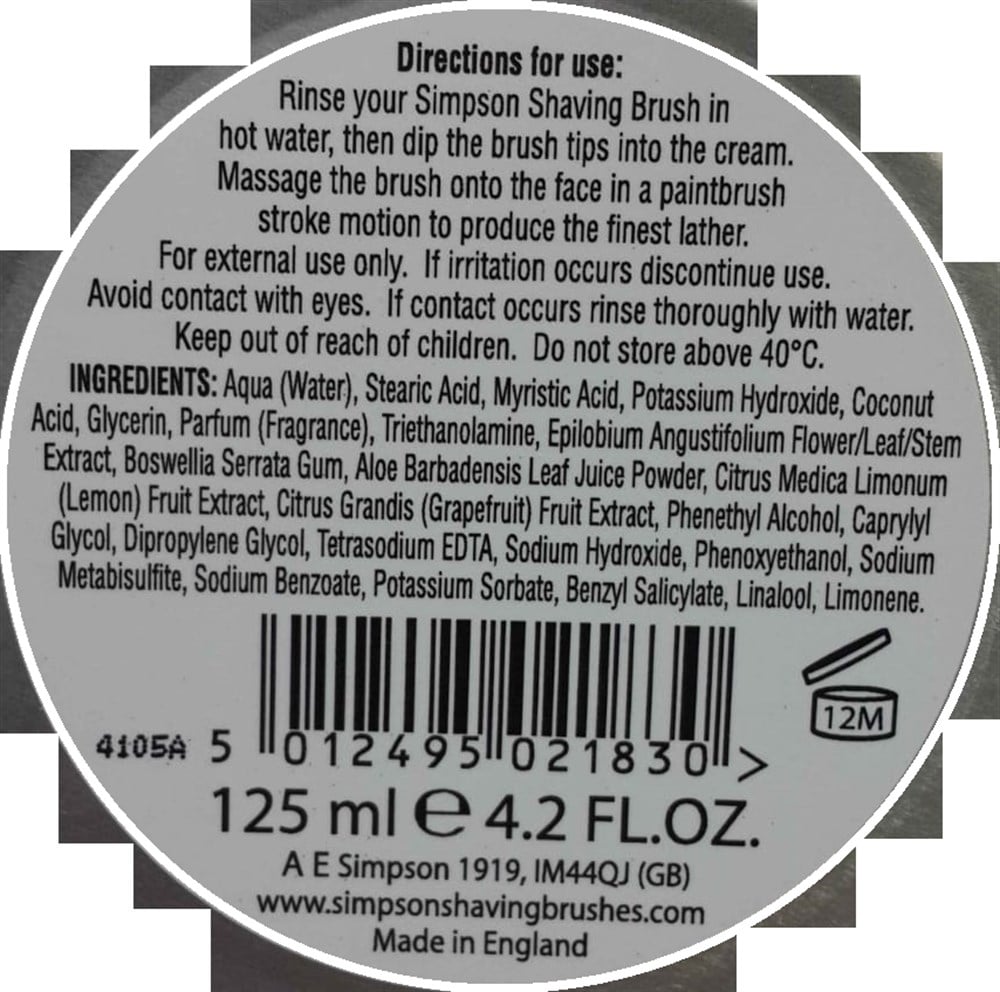 SIMPSONS TIRAŞ KREMİ 125ML LAVANTA&VETIVER