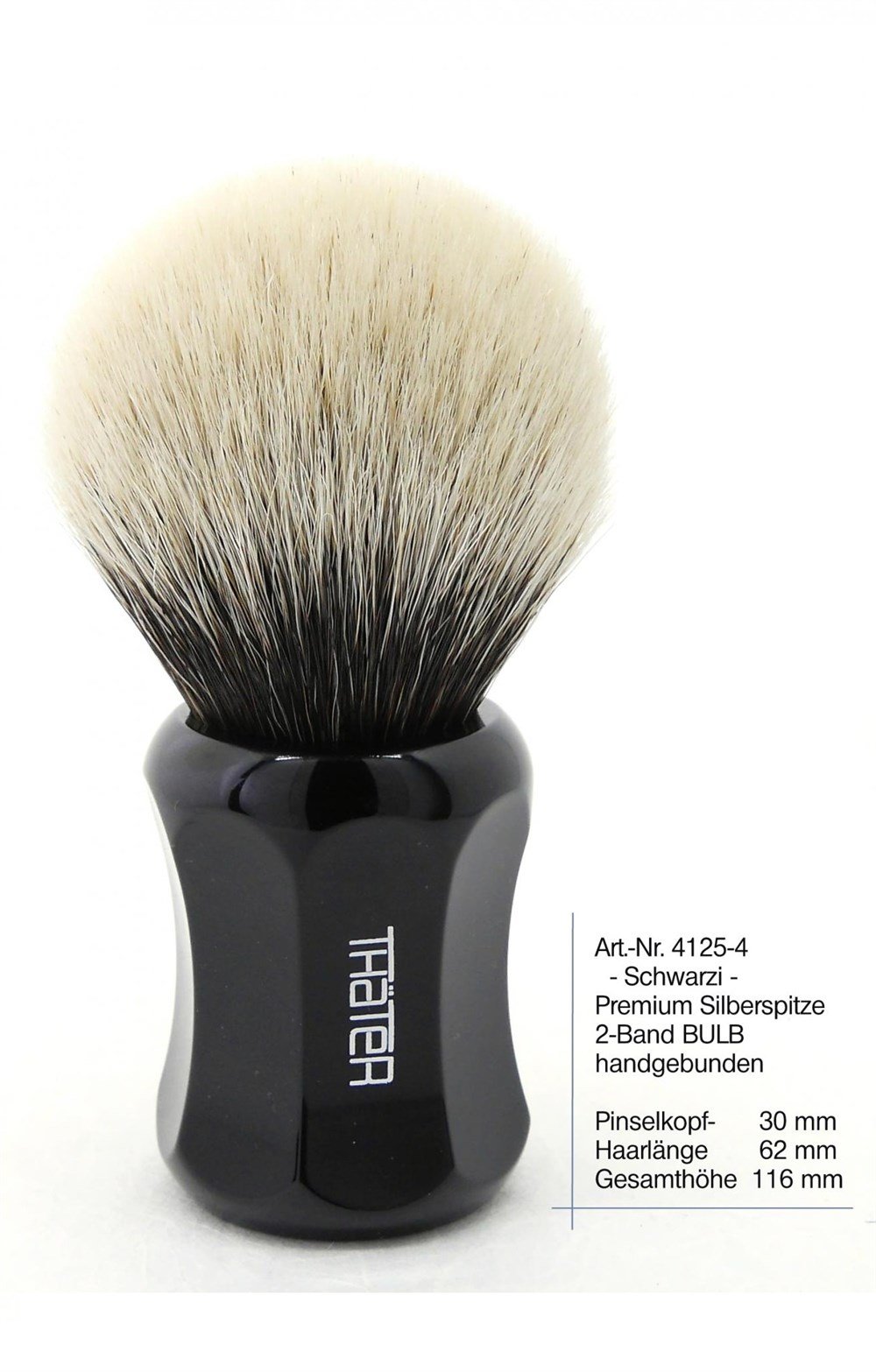 THATER 4125/3 SILVERTIP,2BAND PORSUK KILI TIRAŞ FIRÇASI SİYAH