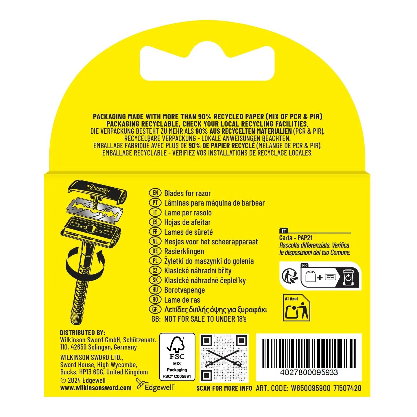 WILKINSON SWORD KLASİK TIRAŞ JİLETİ 5Lİ KARTELA