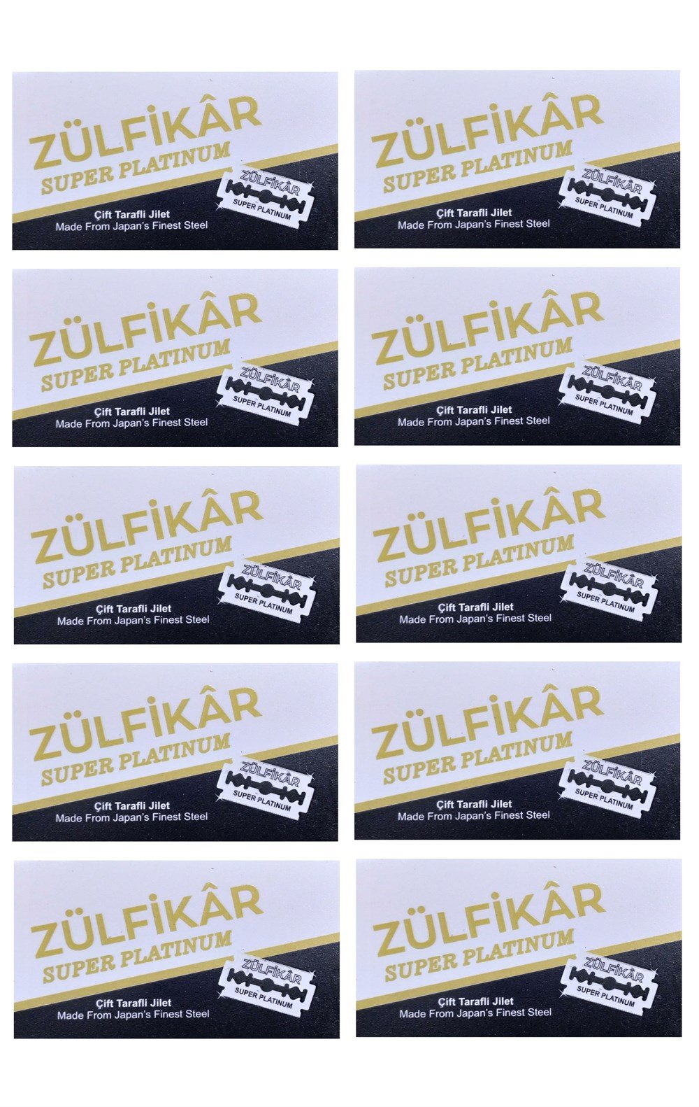 ZÜLFİKAR SUPER PLATINUM ÇİFT KENAR TIRAŞ JİLETİ 5Lİ