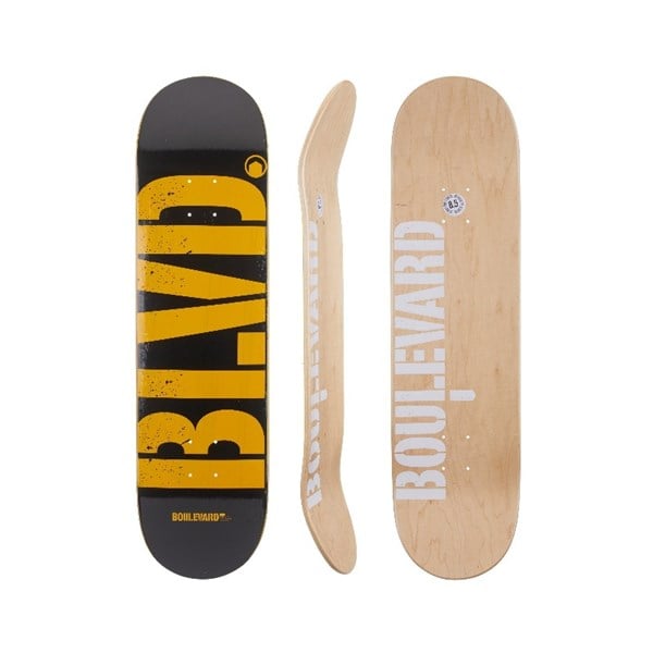 BLVD LOGO LOGO BLACK YELLOW DECK PROFESYONEL KAYKAY TAHTASI 8.5 