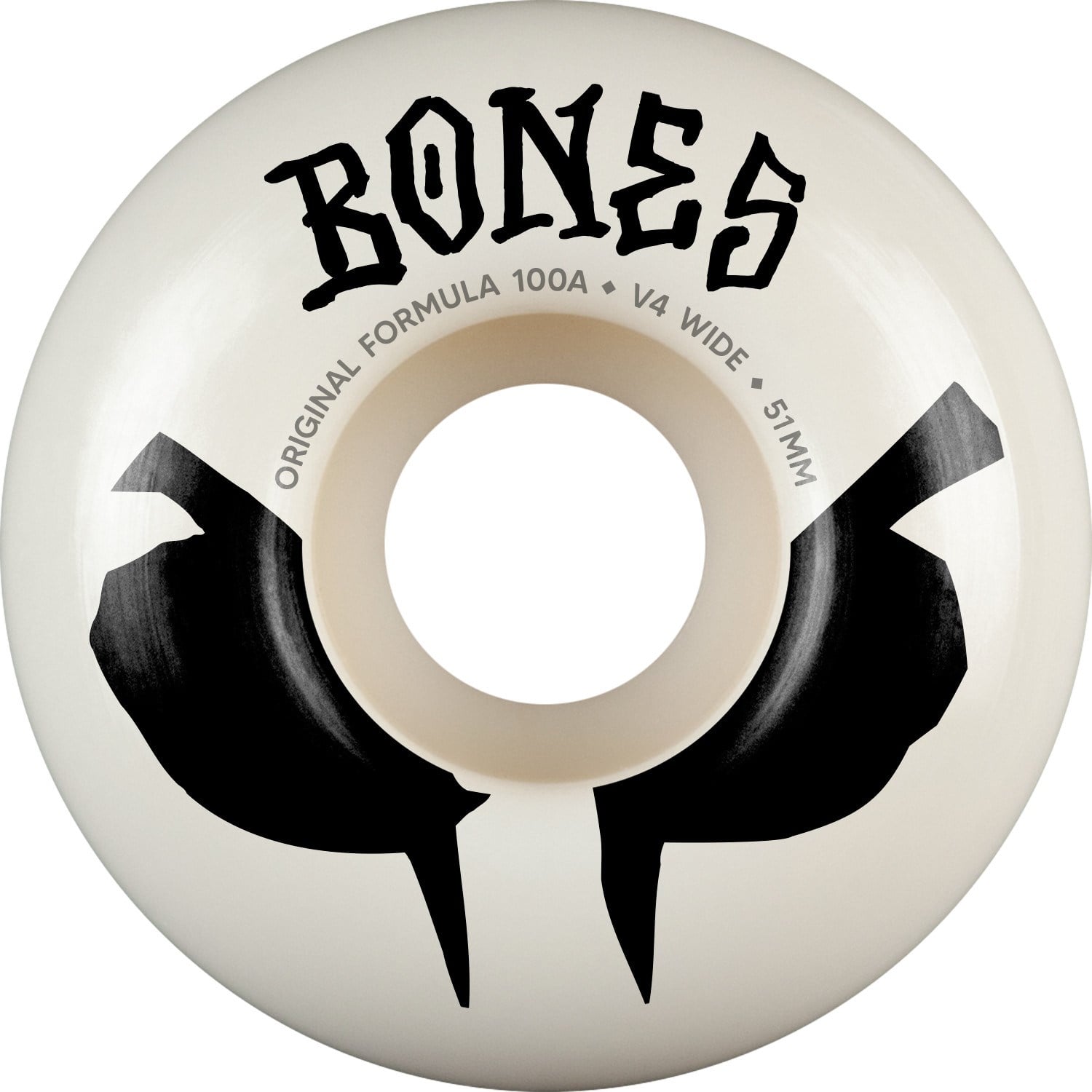 Bones 100s Og Formula Skateboards White 51MM V4 100A Wheels 