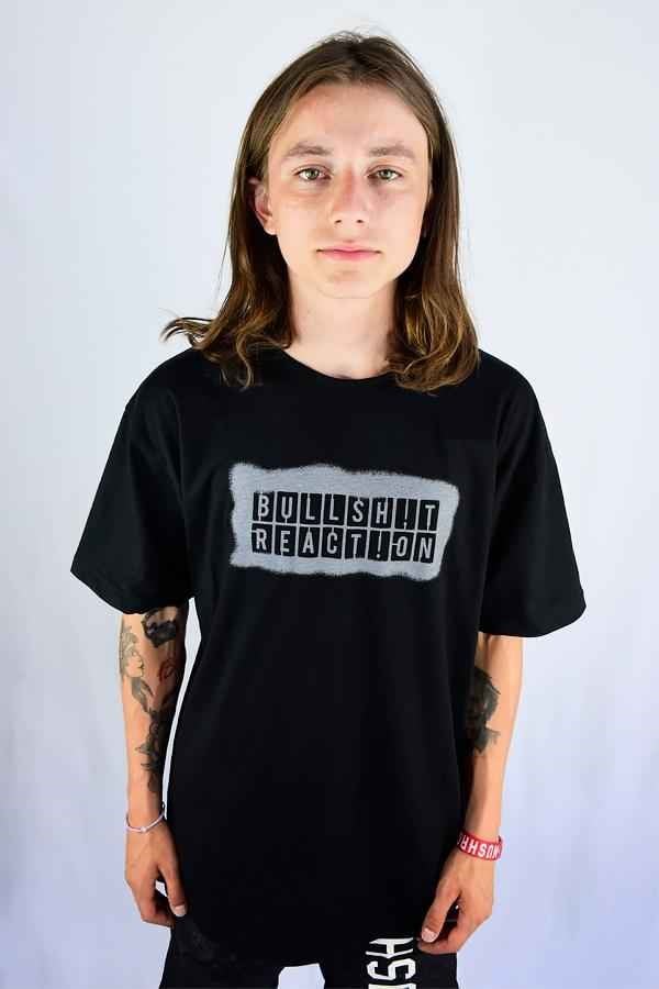 Bullshit Reaction Logo Black Tshirt 