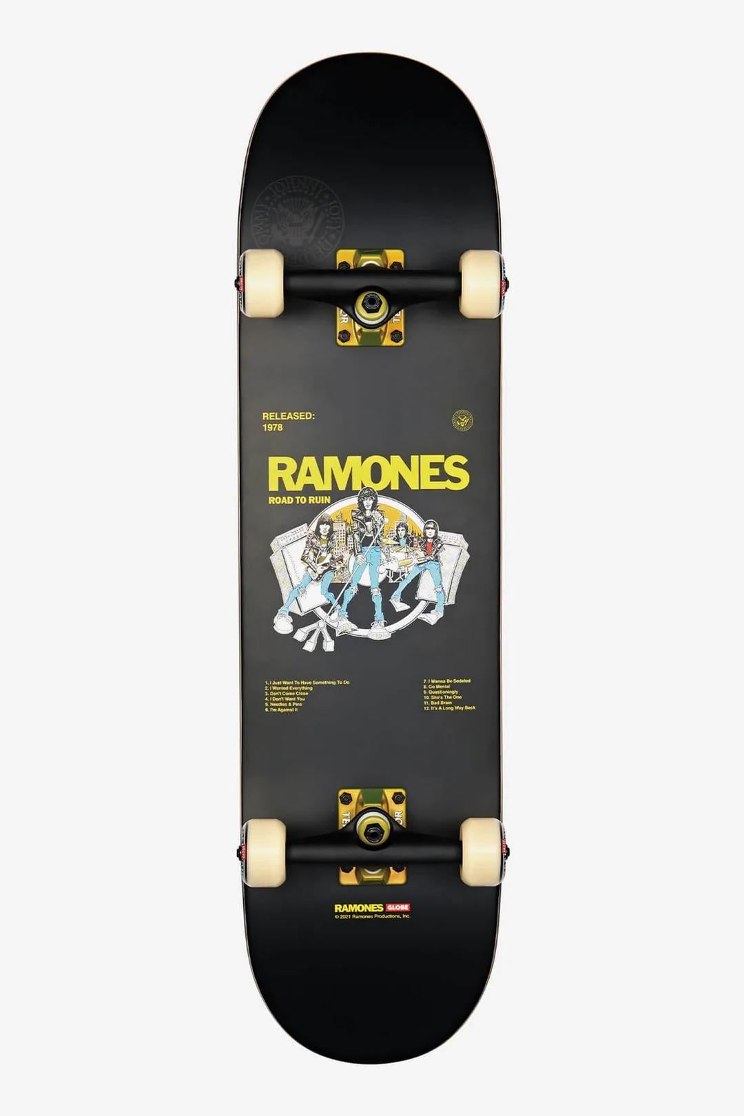 GLOBE 8.25 G2 RAMONES ROAD TO RUN COMPLETE KAYKAY 