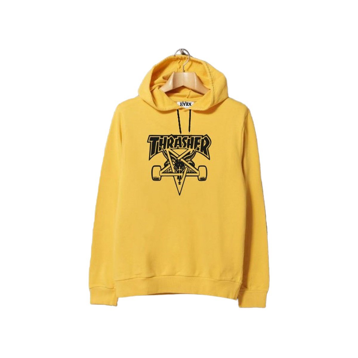 HORN SKATEBOARDS THRASHER SWEATSHIRT YELLOW