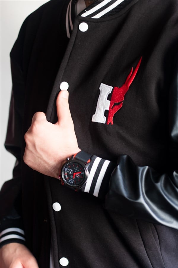 HORN TWIN LOGO DERİ KOLEJ CEKETİ 