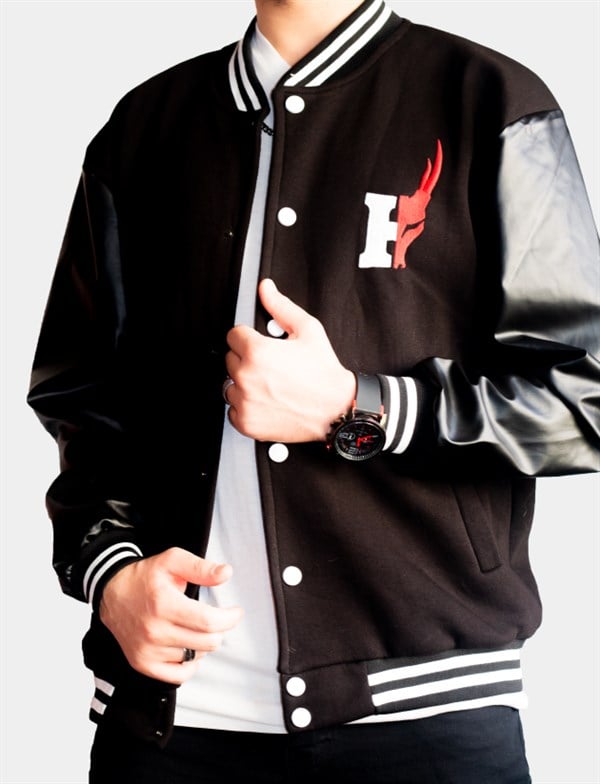 HORN TWIN LOGO DERİ KOLEJ CEKETİ 