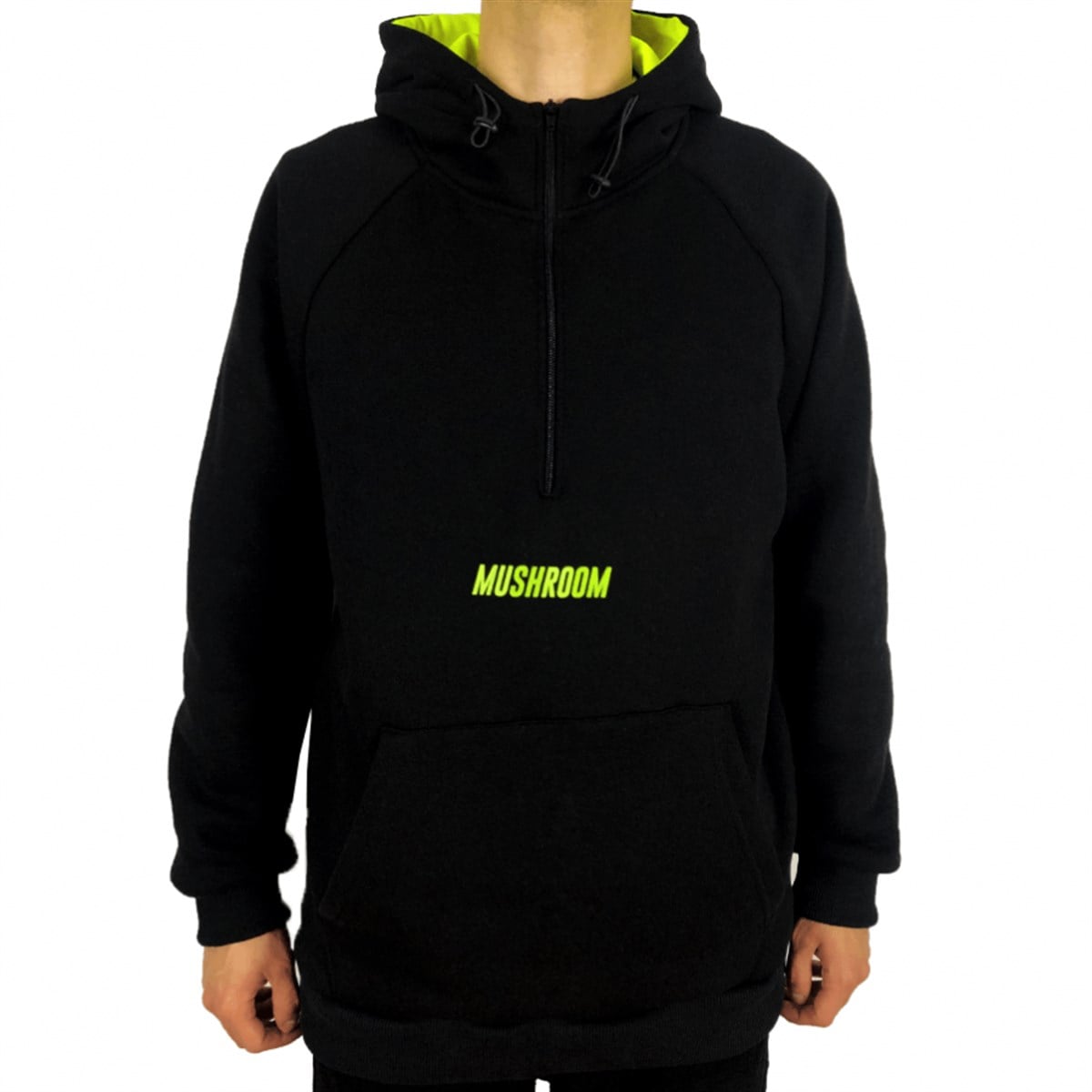 Mushroom Black Quarter Zip Hoodie