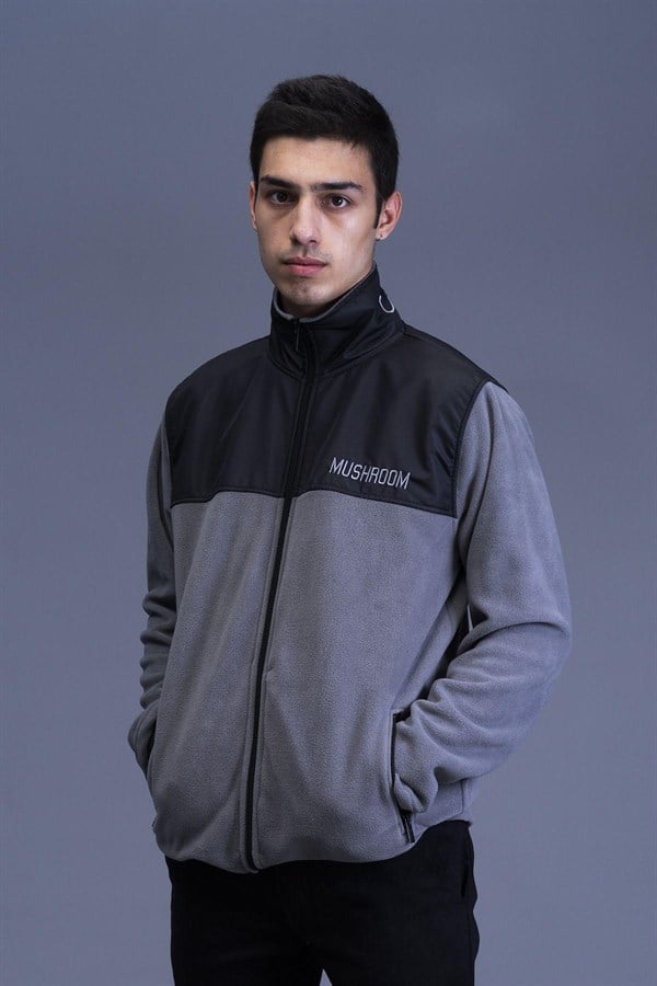 MUSHROOM Polar Fleece Jacket-Gray 