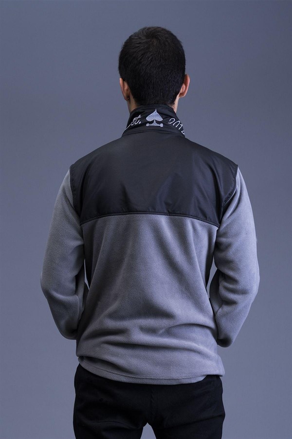 MUSHROOM Polar Fleece Jacket-Gray 