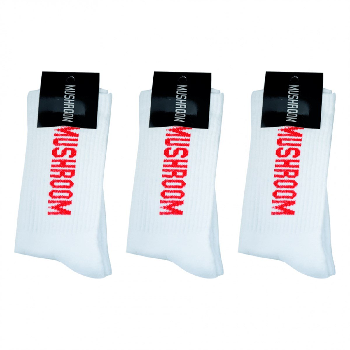 Mushroom Socks-White & Red 3 Pcs