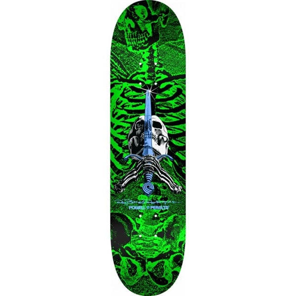 POWELL PERALTA 8.0 SKULL AND SWORD GREEN DECK PROFESYONEL KAYKAY TAHTASI 