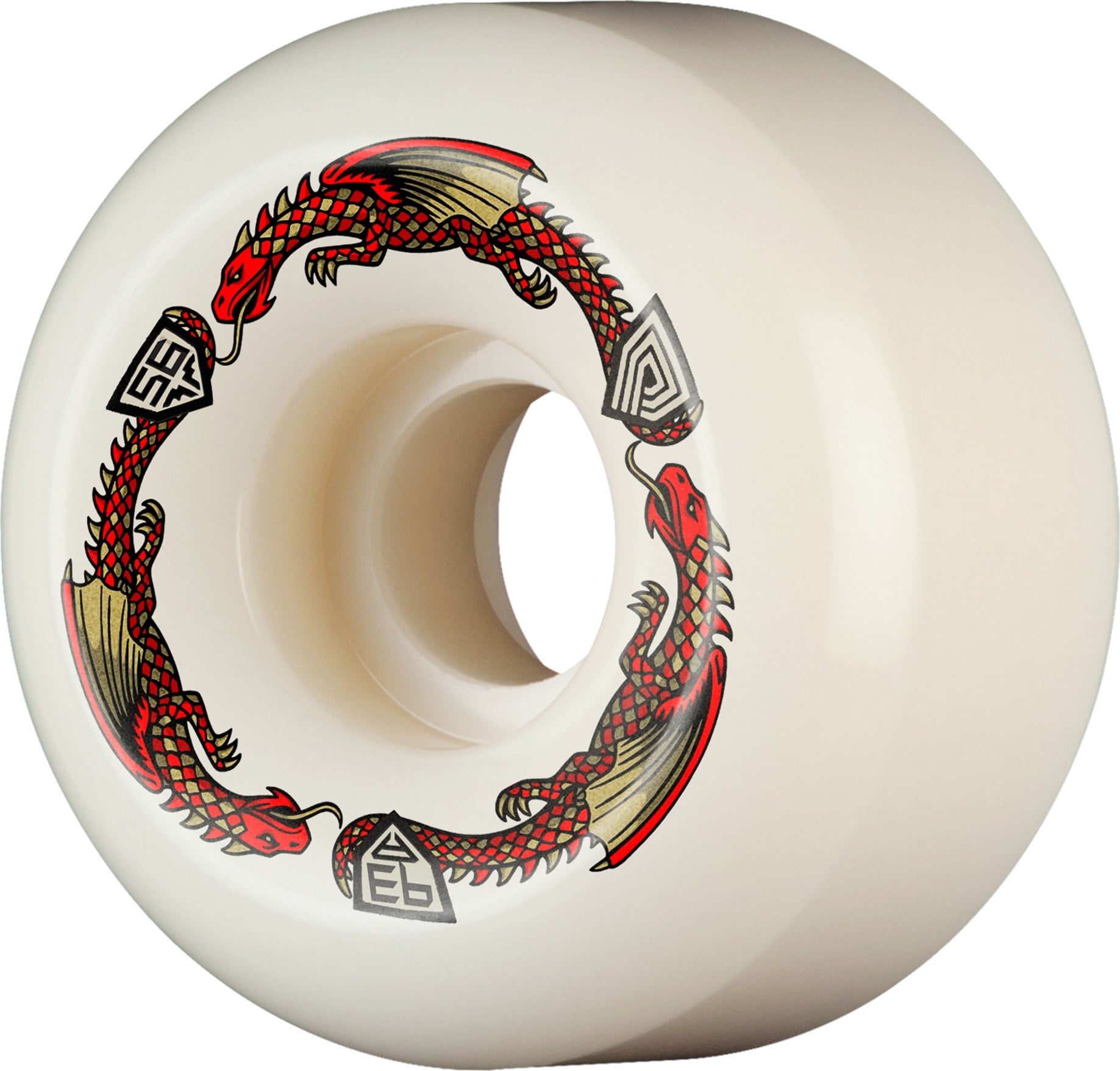Powell Peralta Dragons Symmetrical Shape V6 Medium Ride 56mm x 36mm 93A Kaykay Tekerlek Seti 