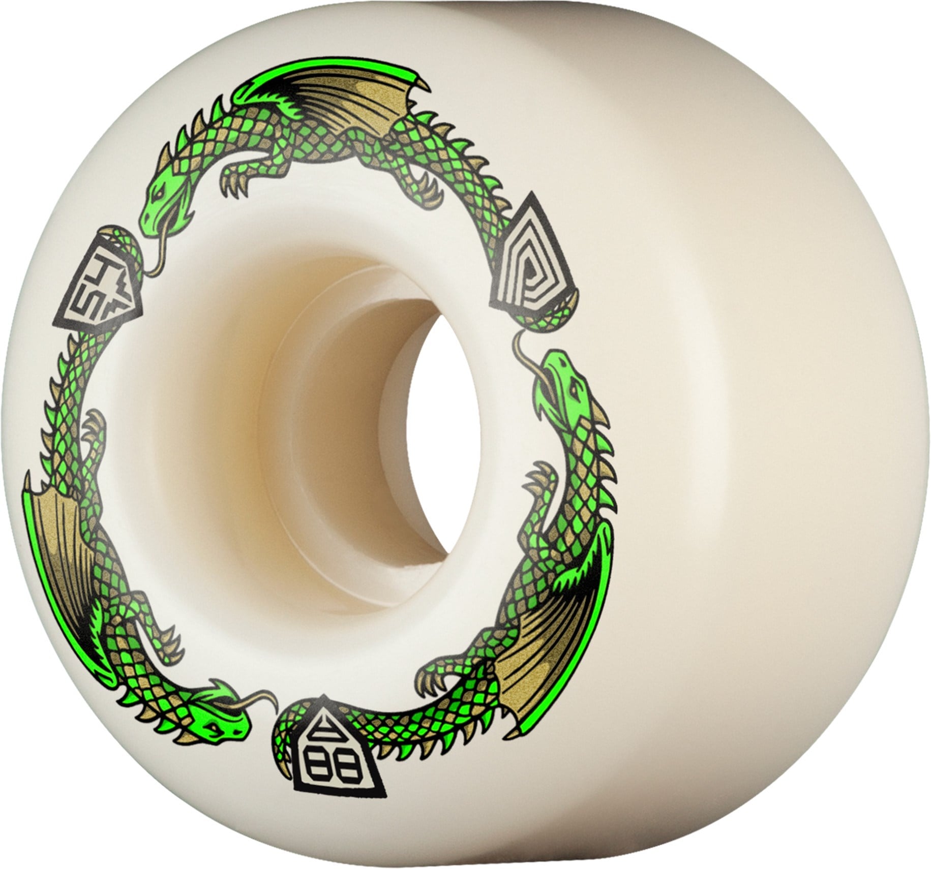 Powell Peralta Dragons V4 Symmetrical Shape Medium Ride 54mm x 34mm 88A Kaykay Tekerlek Seti 