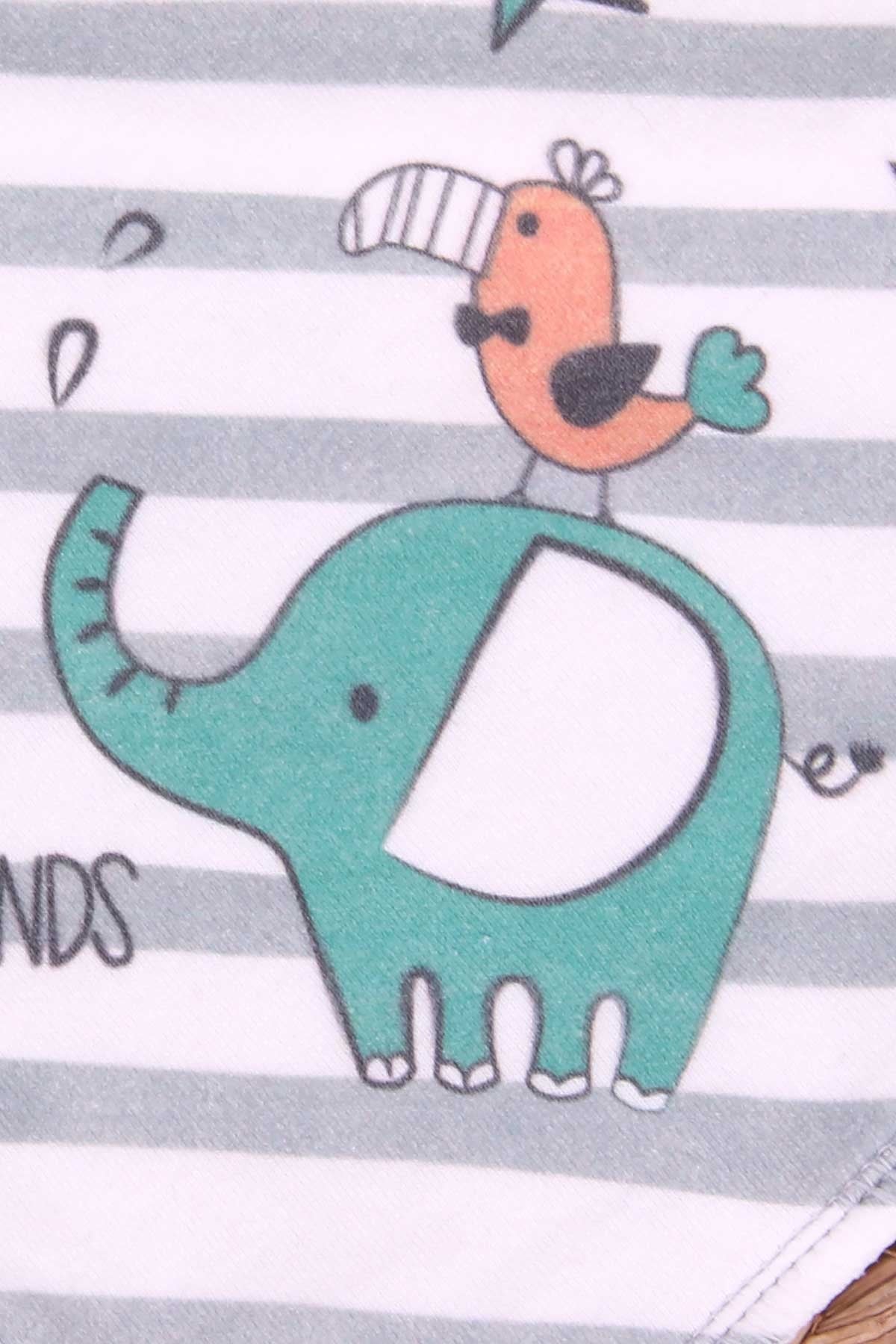 ALBİMİNİ Erkek Bebek Fular Önlük Yıldızlı Desenli Ekru