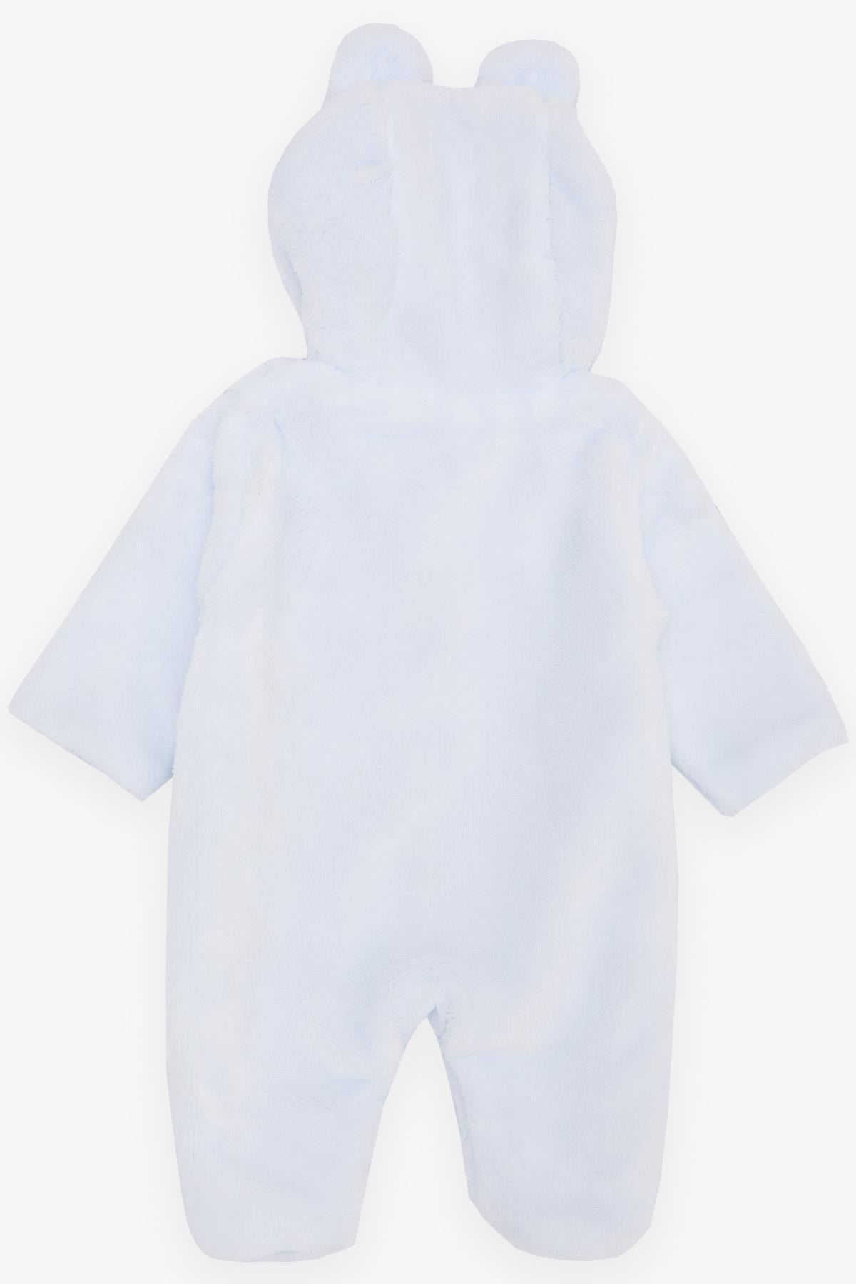 ALBİMİNİ Erkek Bebek Peluşlu Tulum Kuzucuk Nakışlı Kulakları Hareketli Bebe Mavisi (3-9 Ay)