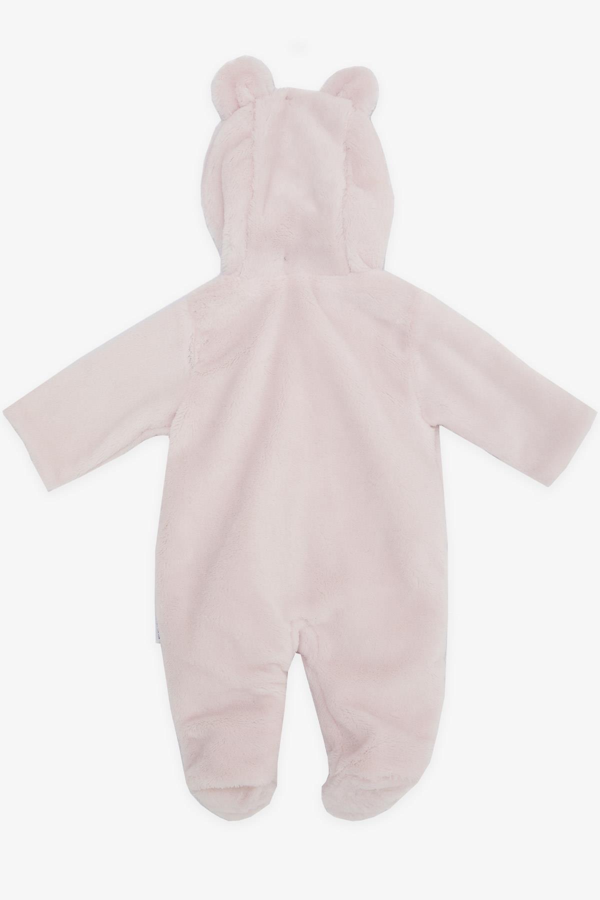 Albimini Kız Bebek Peluşlu Tulum Kuzucuk Nakışlı Kulakları Hareketli Pembe (3-4 Ay-6-9 Ay)