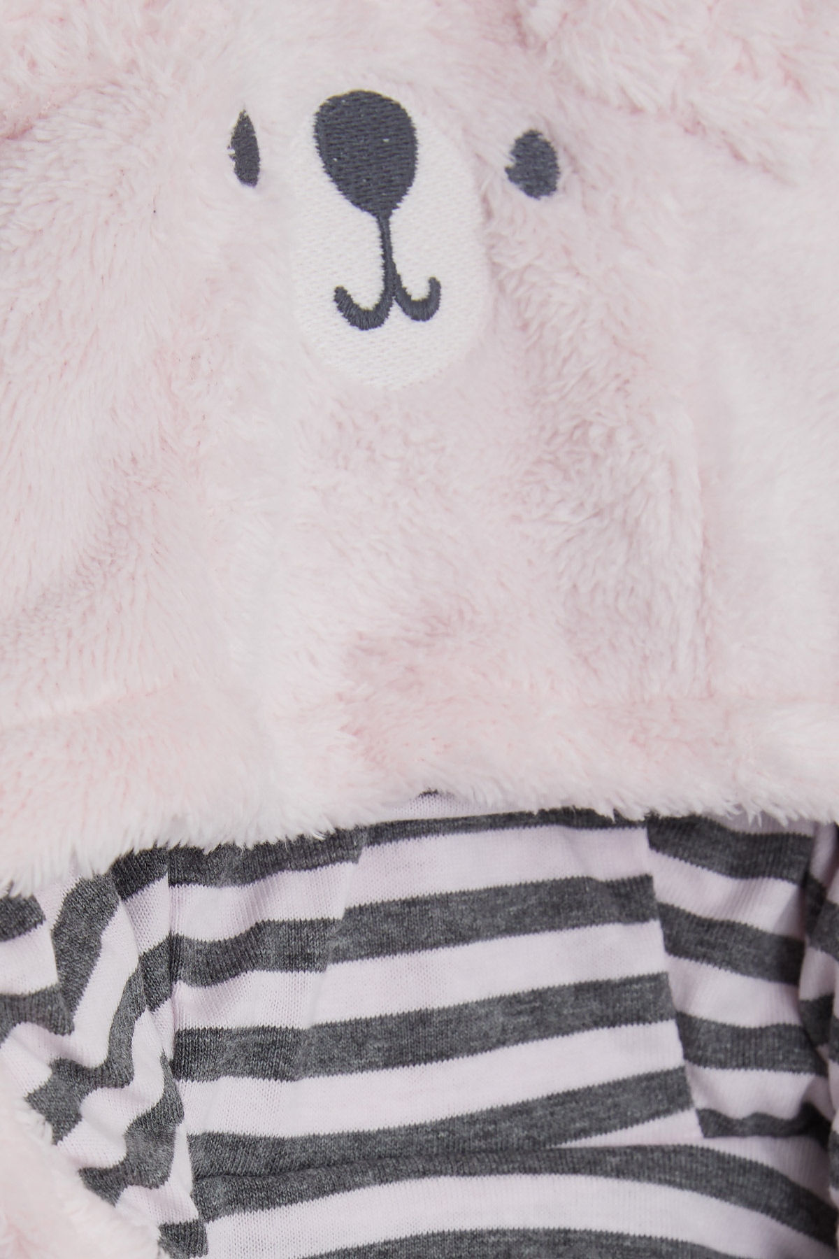 ALBİMİNİ Kız Bebek Peluşlu Tulum Kuzucuk Nakışlı Kulakları Hareketli Pembe (3-4 Ay-6-9 Ay)