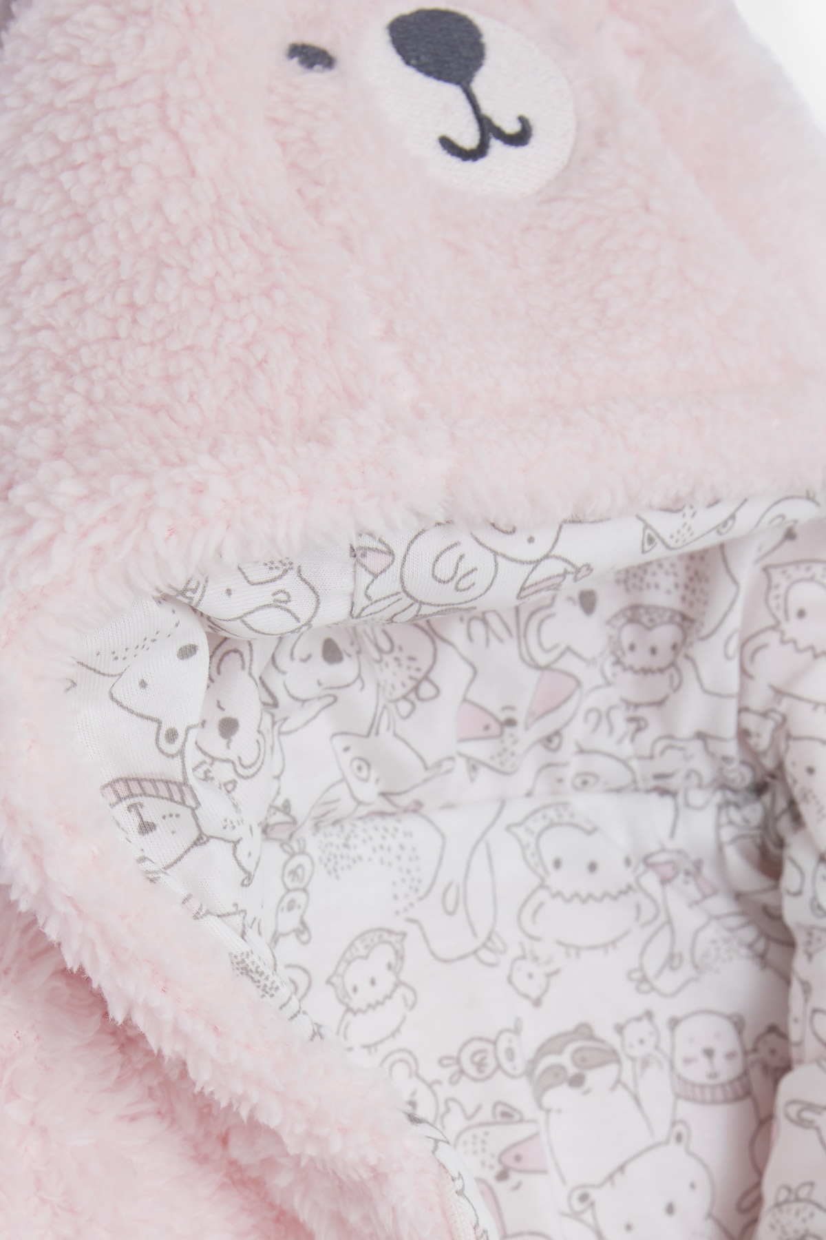 ALBİMİNİ Kız Bebek Peluşlu Tulum Kuzucuk Nakışlı Kulakları Hareketli Pembe (3-4 Ay-6-9 Ay)