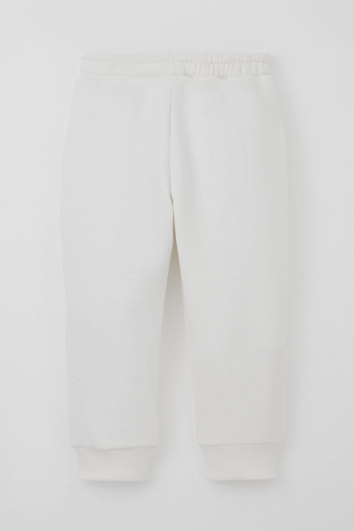 Alg Kız Çocuk Eşofman Takımı Göz Kırpan Unicorn Nakış Ekru (2-5 Yaş)