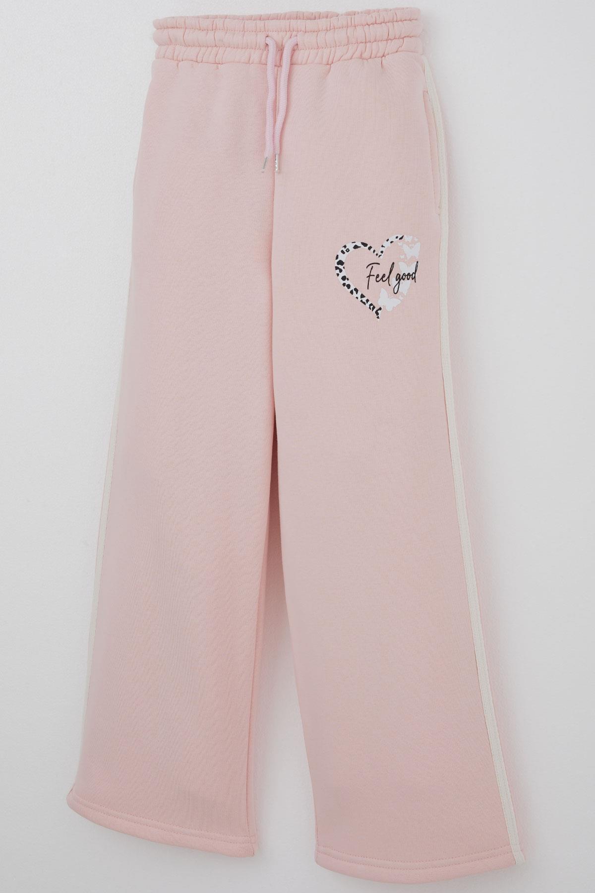 Alg Kız Çocuk Eşofman Takımı Kelebek & Kalp Baskılı Pembe (6-9 Yaş)