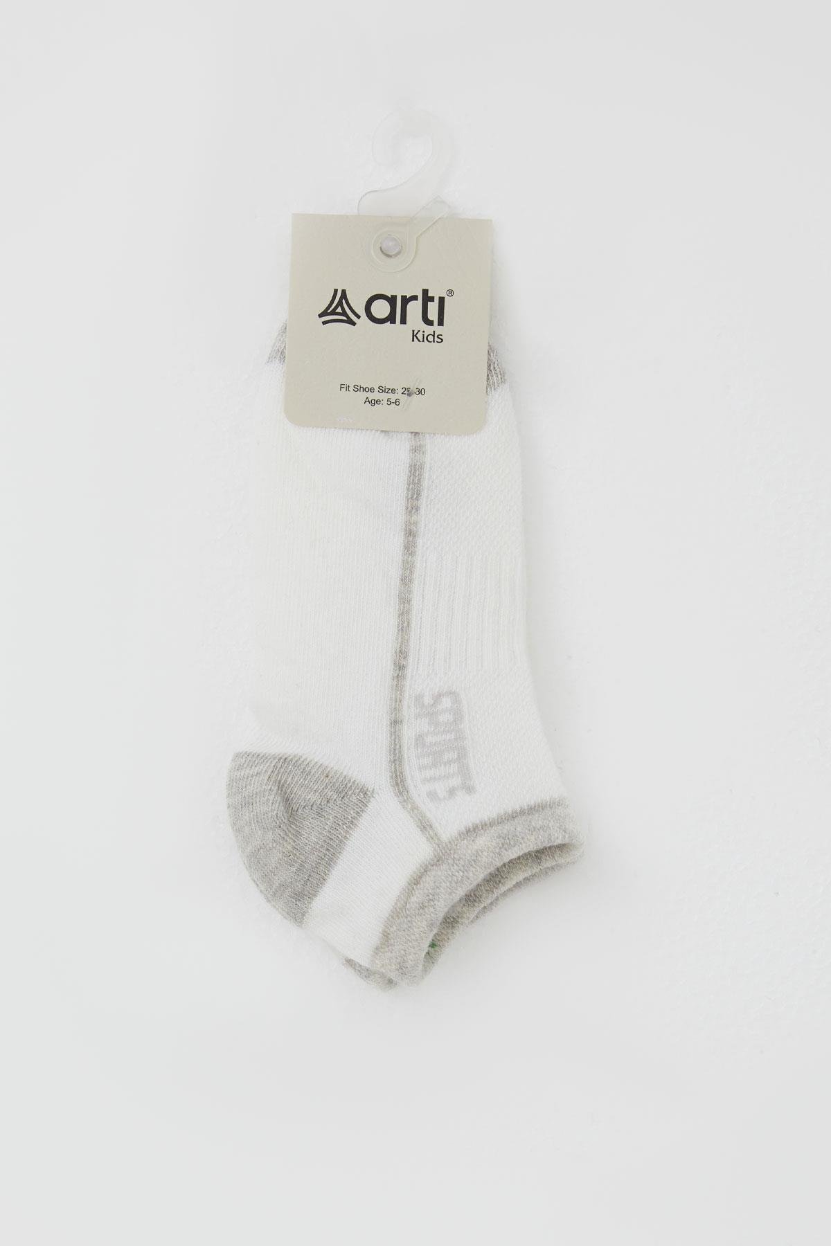 Artı Erkek Çocuk Patik Çorap Sports Yazı Baskılı Ekru (1-14 Yaş)