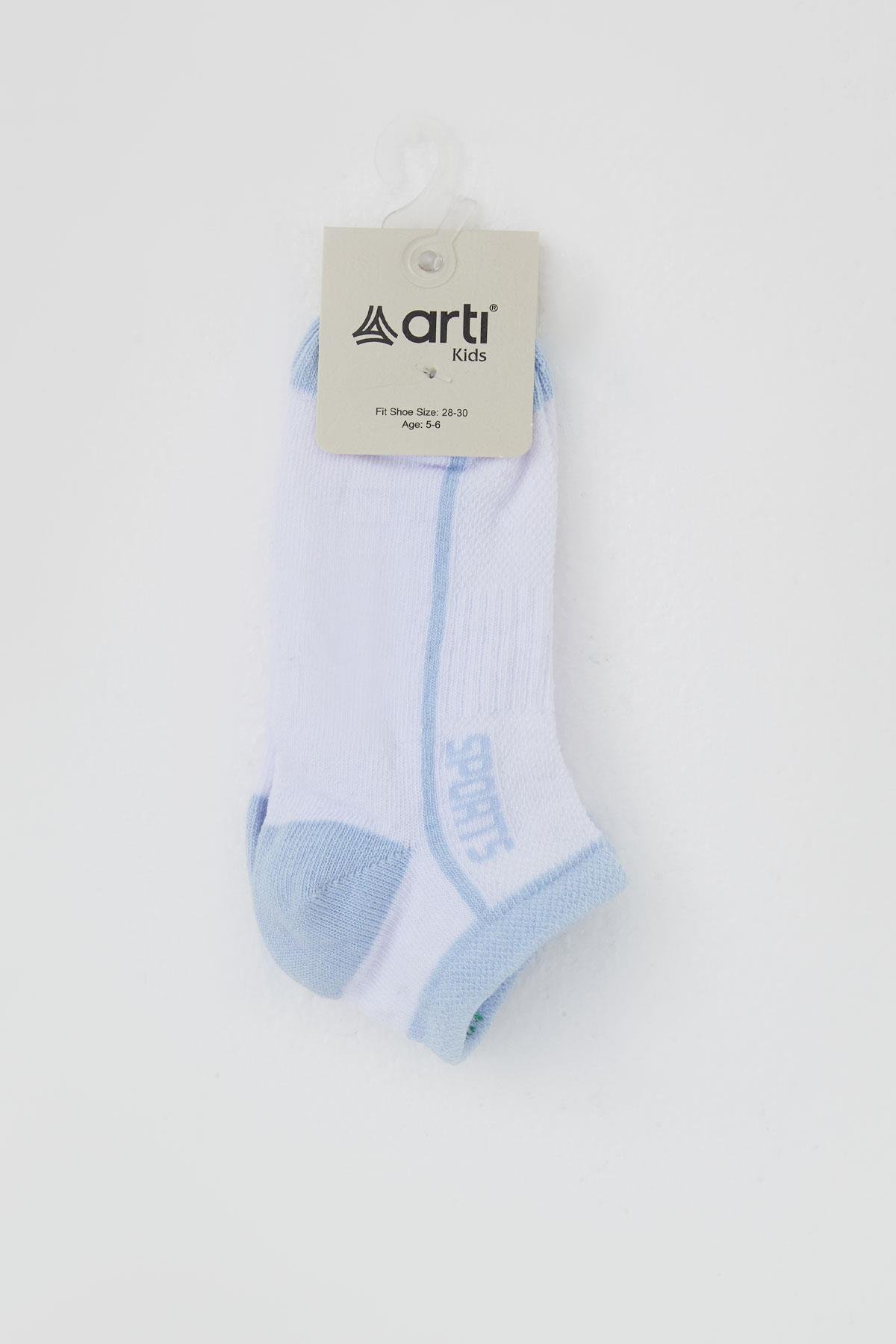 Artı Erkek Çocuk Patik Çorap Sports Yazı Baskılı Beyaz (1-14 Yaş)