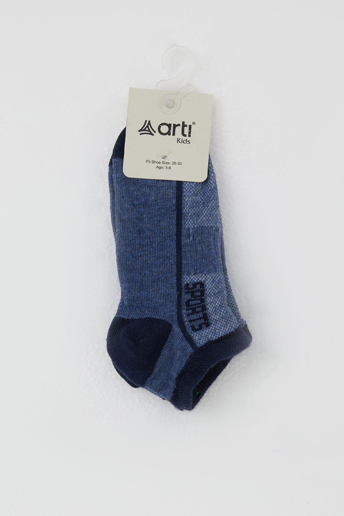 Artı Erkek Çocuk Patik Çorap Sports Yazı Baskılı Koyu Mavi (1-14 Yaş)