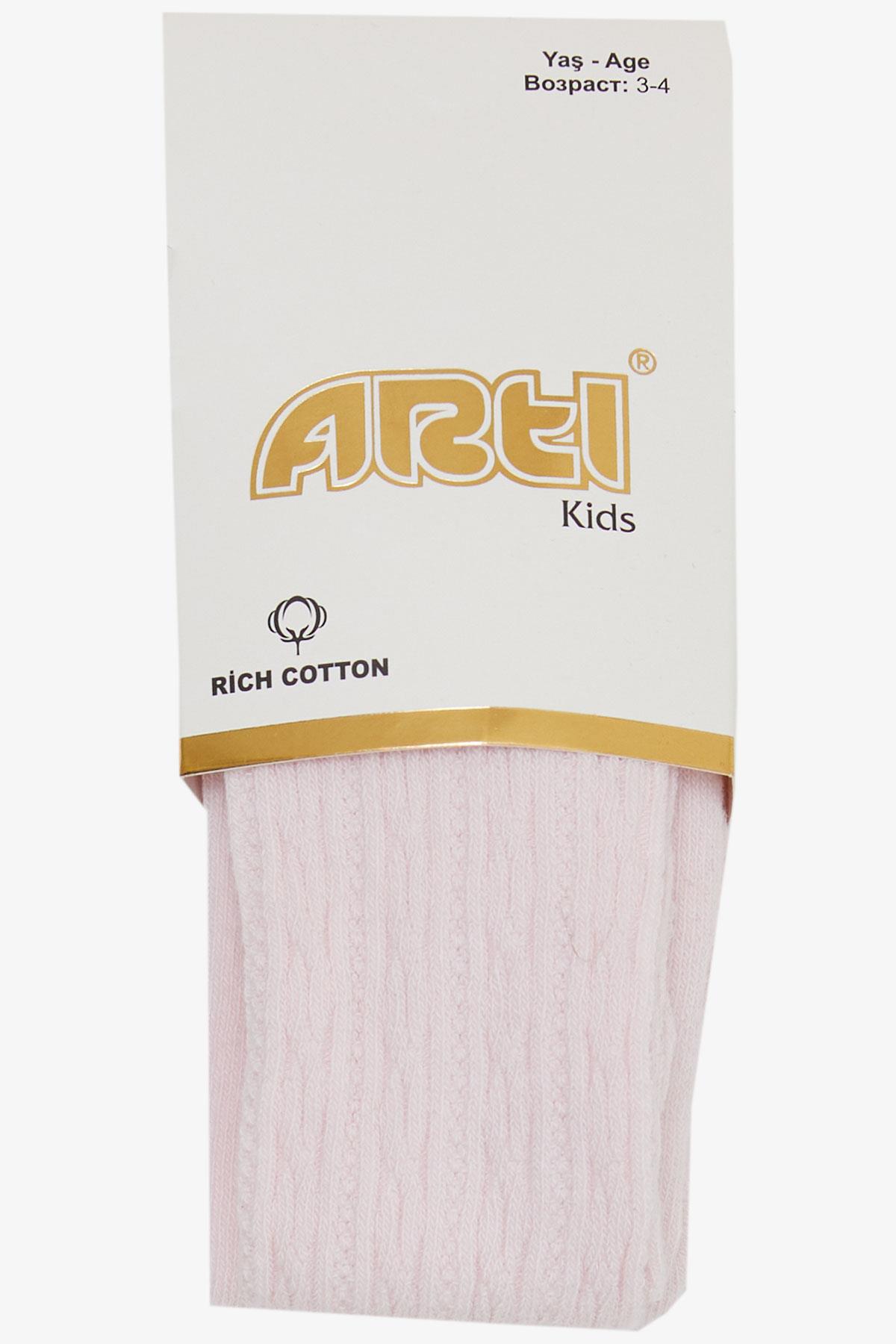 Artı Kız Çocuk Külotlu Çorap Kabartma Desenli Pembe (3-6 Yaş)