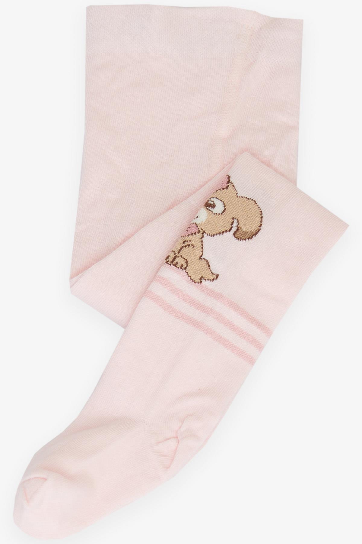 ARTI Kız Çocuk Külotlu Çorap Şaşırmış Köpekcik Baskılı Pembe (3-8 Yaş)